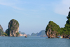 Halong Bay - vietnam: two rock formations guard a canal - photo by Tran Thai