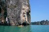 Halong Bay - vietnam: kayaking under a rock wall - photo by Tran Thai