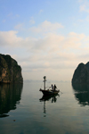 Halong Bay - vietnam: small fishing boat - UNESCO World Heritage site - photo by Tran Thai