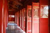 Hue - vietnam: Imperial Citadel - red doors of the shrine inside the Minh Mang Mausoleum - photo by Tran Thai