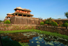 Hue - vietnam: Imperial Citadel - Ngo Mon, the 'noon' gate and the moat - reflection - photo by Tran Thai