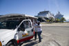 Tortola, BVI: Road Town - Cruise ship passengers boarding taxi tour (photo by David Smith)