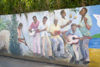 Tortola: Butu Mountain - Ridge road - the Wall - Road side paintings of British Virgin Islands history - Funjie Band (photo by David Smith)