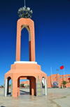 Layoune / El Aaiun, Saguia el-Hamra Western Sahara: tower at Place du Mechouar - Mechouar is a place for pledging allegiance to a sovereign, so the square is symbolic of the wish for Sahrawi submission - photo by M.Torres