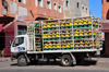 Layoune / El Aaiun, Saguia el-Hamra, Western Sahara: gas cylinders on a distribution truck - Blvd de Mekka - photo by M.Torres