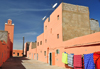 Layoune / El Aaiun, Saguia el-Hamra, Western Sahara: street in the Colonial district - photo by M.Torres