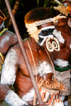 West Papua / Irian Jaya - Owus village: man with nose ornament - photo by G.Frysinger