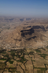 Wadi Hadhramaut, Hadhramaut Governorate, Yemen: view of Wadi villages and fields from plane - photo by J.Pemberton