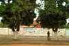 Zambia - Livingstone: hanging out - walls with ads - photo by J.Banks
