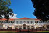 Victoria Falls, Matabeleland North, Zimbabwe: Victoria Falls Hotel - eastern faade and Stanley's Terrace seen from the gardens - Edwardian-style five-star hotel - The Leading Hotels of the World - photo by M.Torres