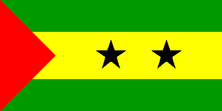 Sao Tome and Principe / So Tom e Prncipe - flag / bandeira. Background: Discovered and claimed by Portugal in the late 15th century, the islands' sugar-based economy gave way to coffee and cocoa in the 19th century. Although independence was achieved in 1975, democratic reforms were not instituted until the late 1980s. The first free elections were held in 1991. Location: Western Africa, islands in the Gulf of Guinea, straddling the Equator, west of Gabon. Ethnic groups: mestico, angolares (descendants of Angolan slaves), forros (descendants of freed slaves), servicais (contract laborers from Angola, Mozambique, and Cape Verde), tongas (children of servicais born on the islands), Europeans (primarily Portuguese)